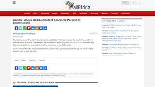 
                            10. Gambia: Aiuwa Medical Student Scores 99 Percent At Examinations ...