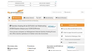 
                            4. Gambio Hosting M de ESTUGO.net Webhosting, 9,99 EUR/mois ...