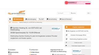 
                            10. Gambio Hosting Plus von ESTUGO.net Webhosting ... - provider-liste.de