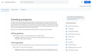 
                            7. Gambling and games - Advertising Policies Help - Google Support