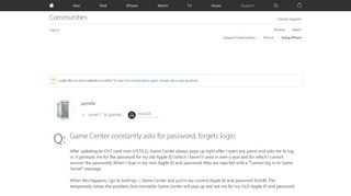 
                            2. Game Center constantly asks for password,… - Apple ...