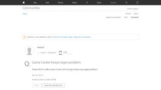 
                            9. Game Center kixeye logon problem - Apple Community