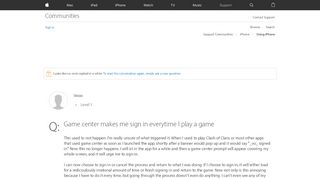 
                            1. Game center makes me sign in everytime I … - Apple Community ...