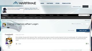 
                            7. Game crashes after Login - PC Bugs - Warframe Forums