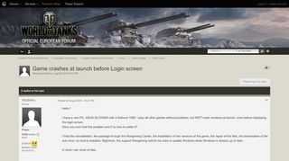 
                            1. Game crashes at launch before Login screen - Tech Corner - World ...