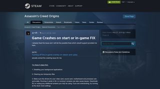 
                            12. Game Crashes on start or in-game FIX :: Assassin's Creed Origins ...