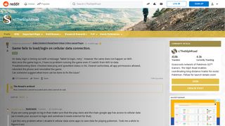 
                            3. Game fails to load/login on cellular data connection ...