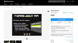 
                            12. Game Jolt API - Asset Store