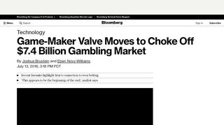 
                            11. Game-Maker Valve Moves to Choke Off $7.4 Billion Gambling Market ...