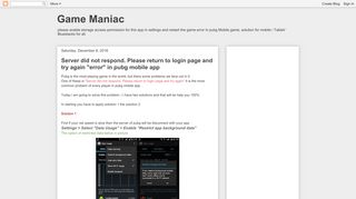 
                            11. Game Maniac: Server did not respond. Please return to login page ...