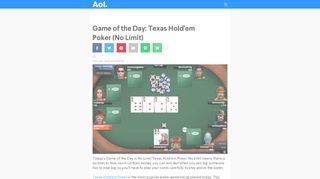 
                            5. Game of the Day: Texas Hold'em Poker (No Limit) - AOL - AOL.com
