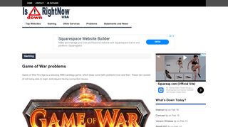 
                            3. Game of War problems | Is Down Right Now USA