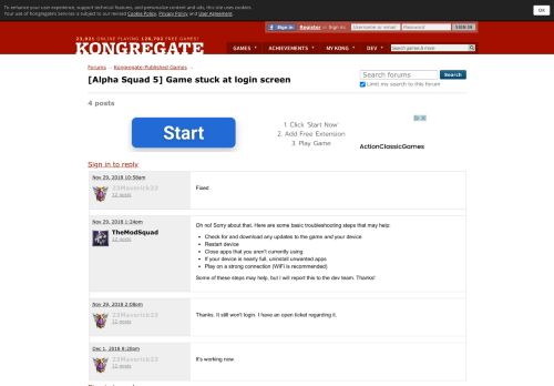 
                            10. Game stuck at login screen discussion on Kongregate