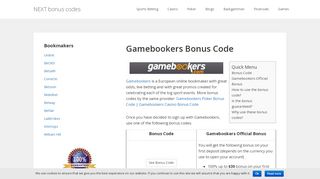 
                            10. Gamebookers Bonus Code