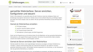 
                            11. gamed!de Webinterface: Server einrichten, konfigurieren und steuern