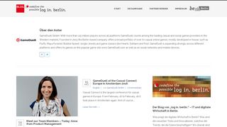
                            13. GameDuell GmbH, Autor auf log in. berlin. - Der Blog zur digitalen ...