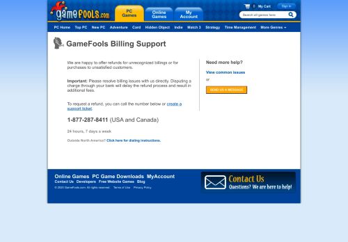 
                            2. GameFools Billing Support - Free Online and Download Games - Play ...