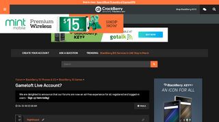 
                            6. Gameloft Live Account? - BlackBerry Forums at CrackBerry.com
