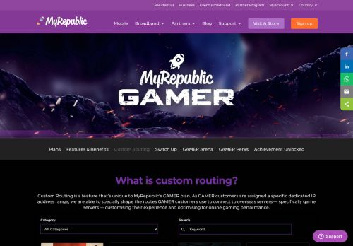 
                            8. GAMER Custom Routing - MyRepublic