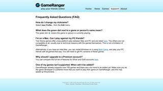 
                            3. GameRanger - Frequently Asked Questions (FAQ)