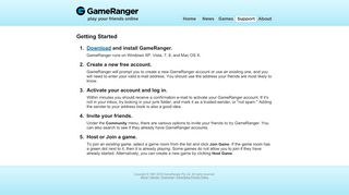 
                            1. GameRanger - Getting Started