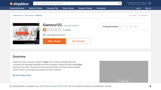 
                            2. Gamerz123 Reviews - 2 Reviews of Gamerz123.com | Sitejabber