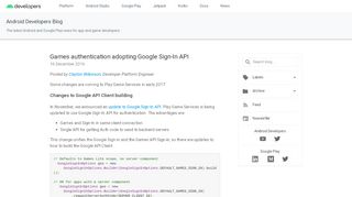 
                            13. Games authentication adopting Google Sign-In API - Android ...