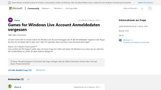 
                            3. Games for Windows Live Account Anmeldedaten vergessen - Microsoft ...