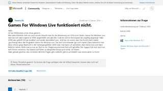 
                            1. Games For Windows Live funktioniert nicht. - Microsoft Community