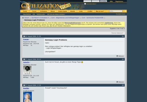
                            5. Gamespy-Login Probleme - Civforum