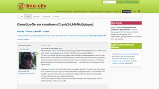 
                            9. GameSpy-Server simulieren (Crysis2-LAN-Multiplayer) - Lima-City