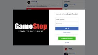 
                            6. GameStop - Sign up to receive SMS messages for special... | Facebook