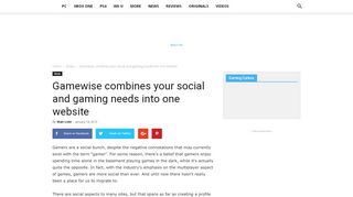 
                            4. Gamewise combines your social and gaming needs into one ...