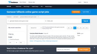 
                            12. Gamezer billiards online game script Jobs, Employment | Freelancer