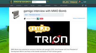 
                            11. gamigo interview with MMO Bomb - Trove