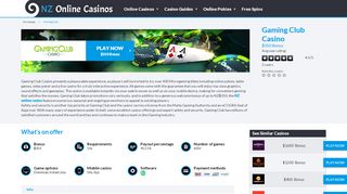 
                            9. Gaming Club Casino - $350 Free bonus and ... - NZ online casinos