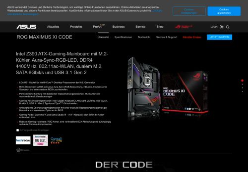 
                            4. Gaming-Mainboard ROG MAXIMUS XI CODE | ASUS