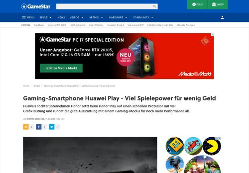 
                            2. Gaming-Smartphone Huawei Play - Viel Spielepower für ... - GameStar