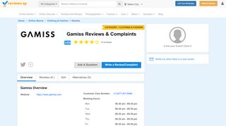 
                            13. Gamiss Reviews, Complaints & Customer Ratings (2019)
