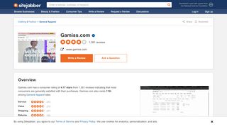 
                            7. Gamiss.com Reviews - 1,376 Reviews of Gamiss.com | Sitejabber