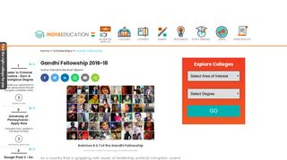 
                            7. Gandhi Fellowship 2016 -18 - Eligibility & Important Dates