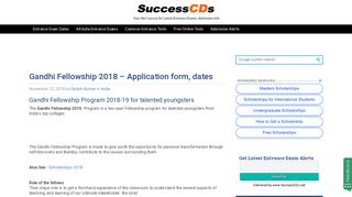 
                            3. Gandhi Fellowship 2018 - Application form, dates - SuccessCDs.net