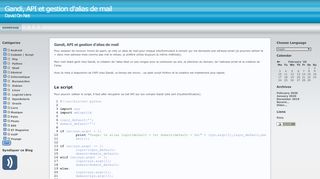 
                            8. Gandi, API et gestion d'alias de mail - David On Net