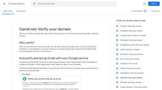 
                            9. Gandi.net: Verify your domain - G Suite Admin Help - Google Support