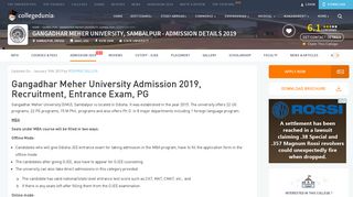 
                            2. Gangadhar Meher University, Sambalpur - Admissions 2019-2020