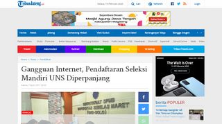 
                            13. Gangguan Internet, Pendaftaran Seleksi Mandiri UNS ...