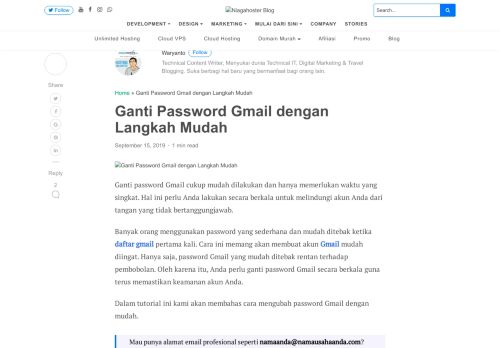 
                            5. Ganti Password Gmail dengan Langkah Mudah - Niagahoster Blog