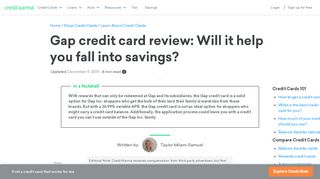 
                            9. Gap credit card review | Credit Karma