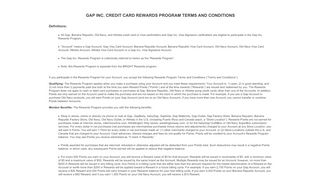 
                            11. gap inc. credit card rewards program terms and conditions