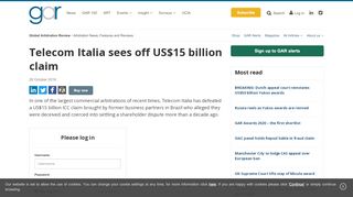 
                            10. GAR Article: Telecom Italia sees off US$15 billion claim